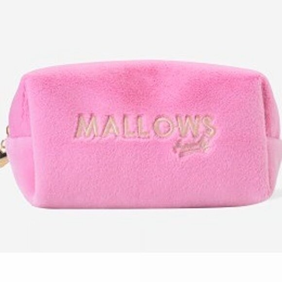 NWT ~ MALLOWS 🩷 FUZZY PLUSH BEAUTY BAG - Picture 1 of 8